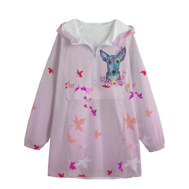 Leichte Regenjacke Princessa - Popart Hundemotiv, 100 % Polyester, Unisex, Mischling, Mix, Windhund, Podenco